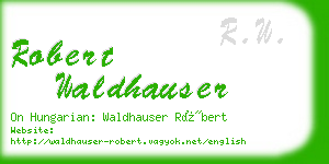 robert waldhauser business card